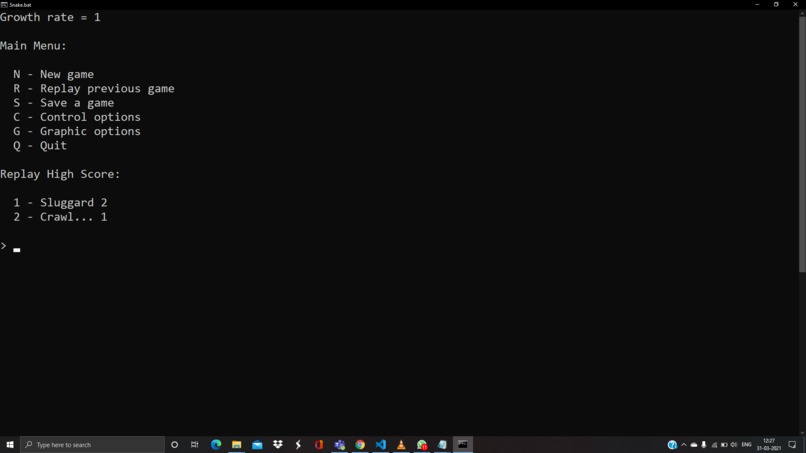 Command Line Game – screenshot 1