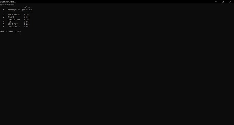SNAKE GAME USING CMD – screenshot 1