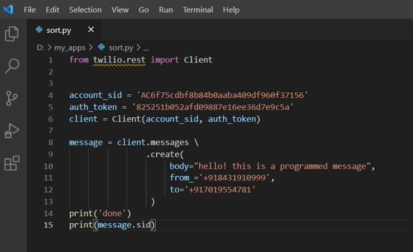 Twilio Demo – screenshot 2
