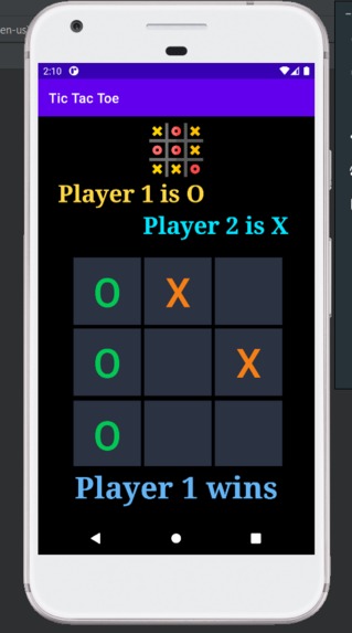 Tic Tac Toe Application On Android Studio – screenshot 1