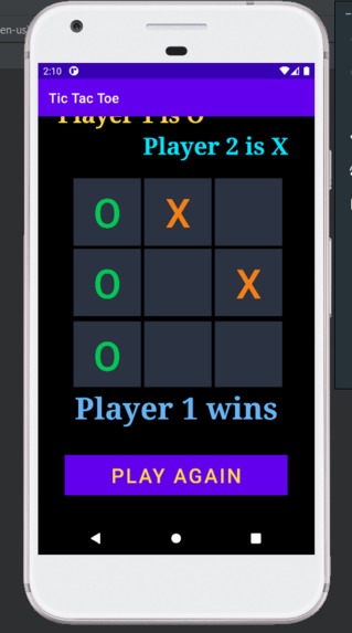 Tic Tac Toe Application On Android Studio – screenshot 2