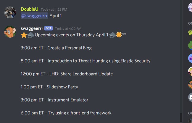 Discord bot – screenshot 1