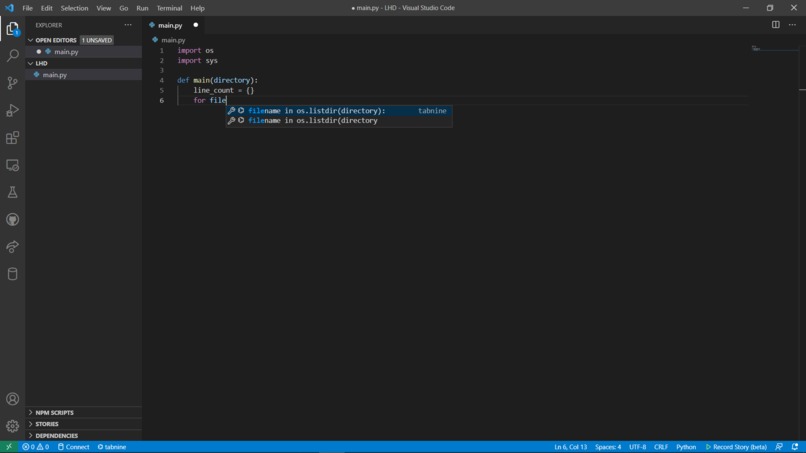 Download Tabnine to VSC – screenshot 1
