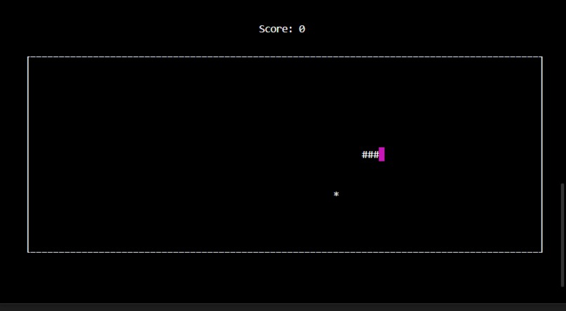 Command line snake game – screenshot 1