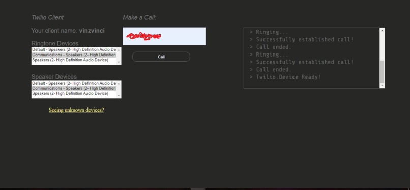 twilio-call-clone – screenshot 1