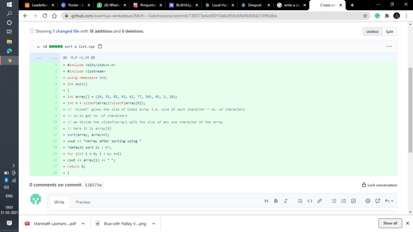 Code to Sort a List – screenshot 1