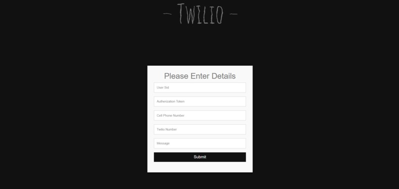 Twilio API – screenshot 1