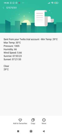 SMS Weather Notification – screenshot 1