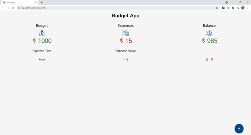 Budget app – screenshot 1