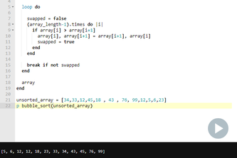 bubble sort program in ruby