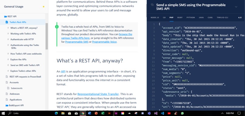 twillo api – screenshot 1