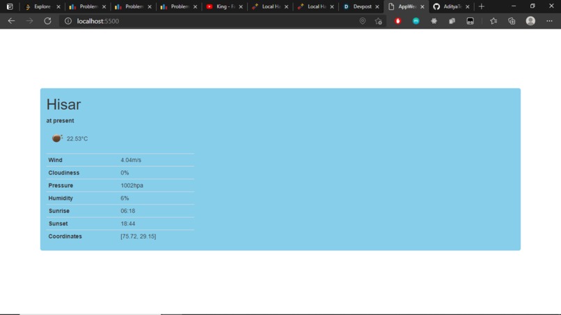 Weather Fetch API – screenshot 1