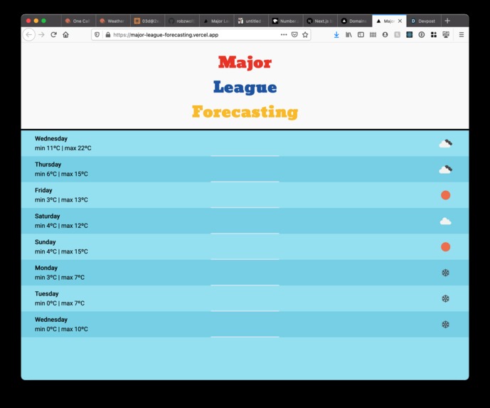 Major League Forecasting – screenshot 1