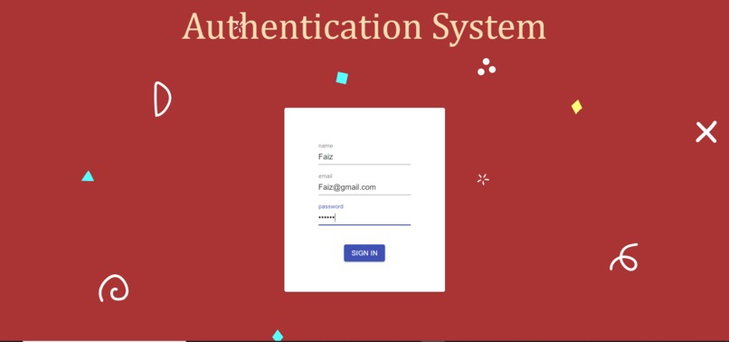 Authentication System – screenshot 1