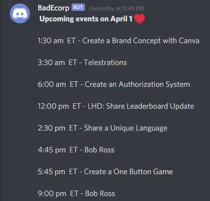 Schedule Bot – screenshot 1