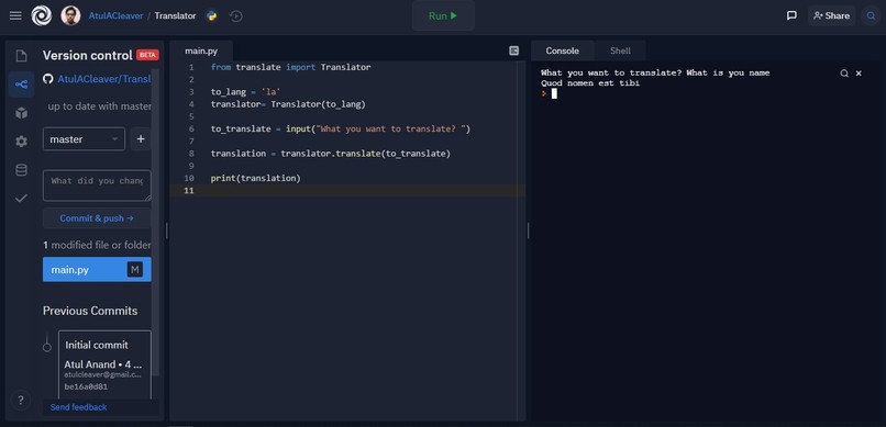 Translator_EnglishtoSpanish – screenshot 1