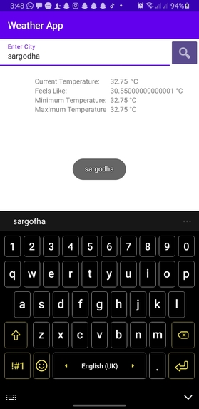 Weather API APP – screenshot 1
