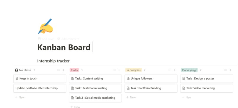 Create a Kanaban Board – screenshot 1