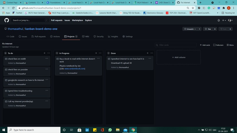 Creating a Kanban Board  – screenshot 1