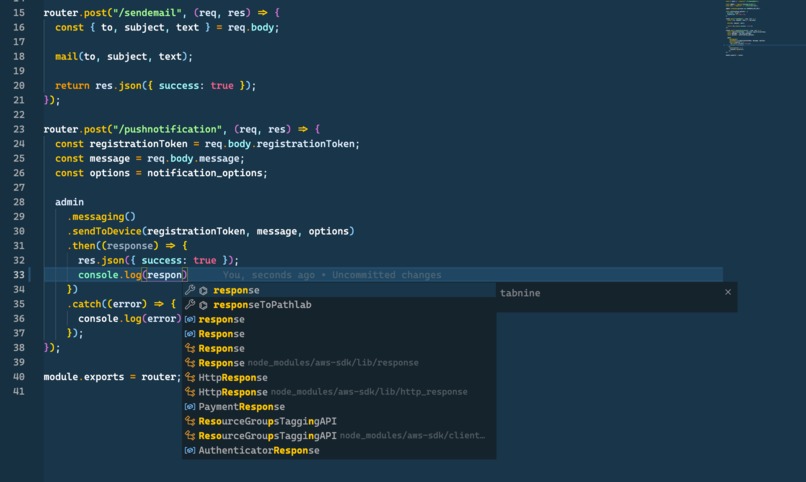 Tabnine – screenshot 1