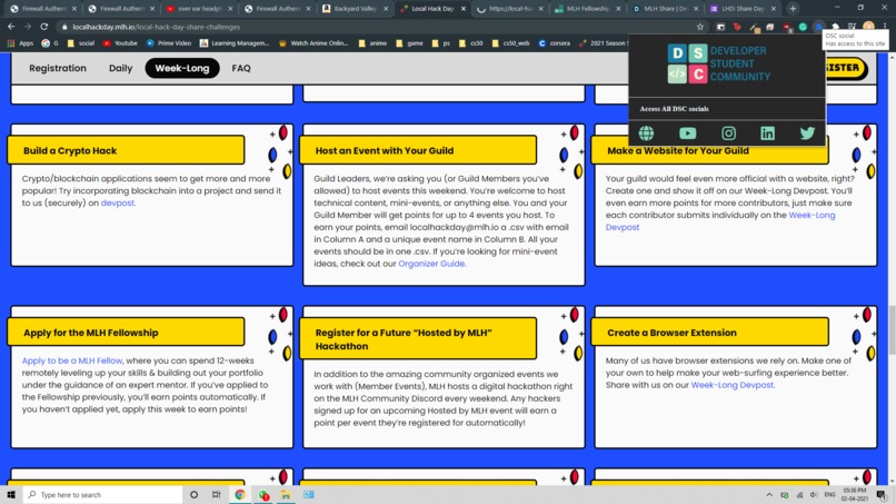 DSC Browser extension – screenshot 1