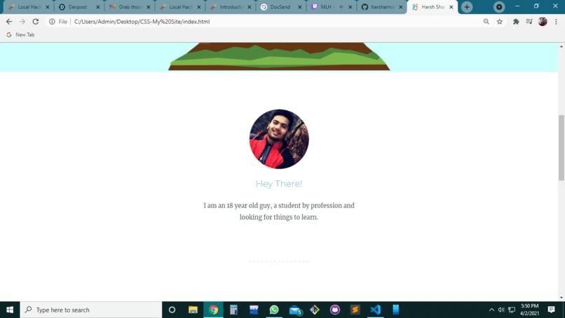 My personal website – screenshot 4