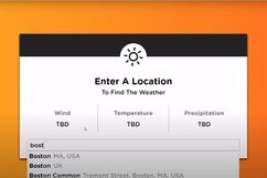 The weather app that I made uses search leaverages – screenshot 1