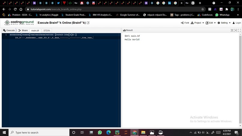 BrainF**k Language – screenshot 1