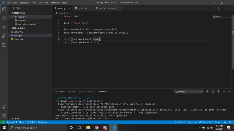 Build a project that uses a data set  – screenshot 2