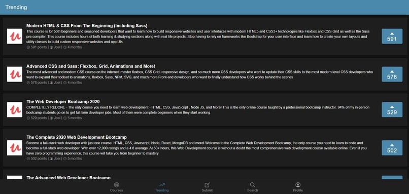 Online Courses Reviews, Rating and Uploads Website – screenshot 3