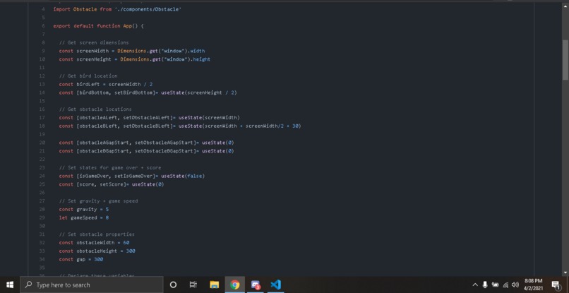 Create a one button game – screenshot 2