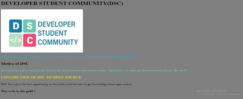 guild web page – screenshot 1