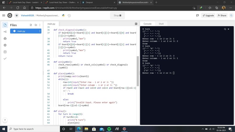 Trying Replit – screenshot 2