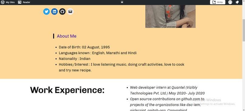 Portfolio – screenshot 2