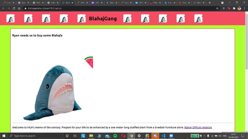 Blahaj Website – screenshot 1