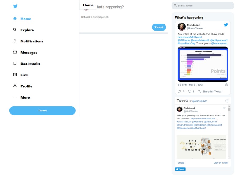 Twitter Recreation – screenshot 1