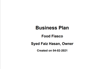 Food Fiasco Business Plan