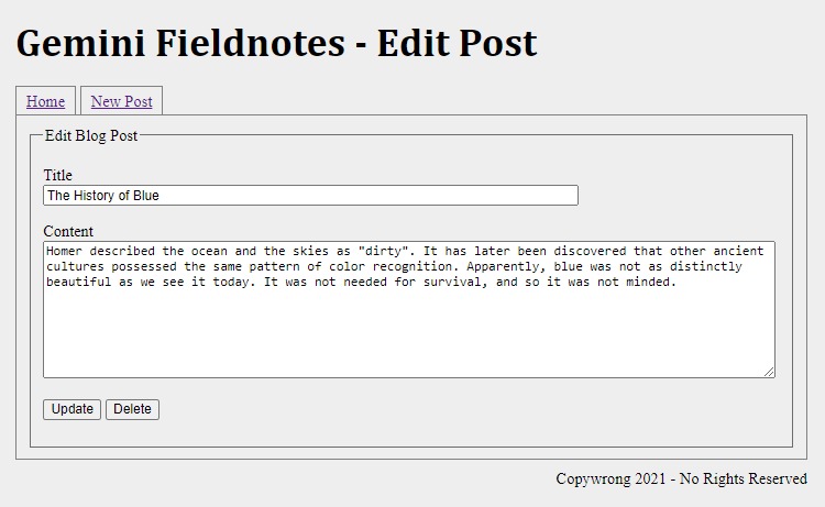 Dummy Blog – screenshot 3
