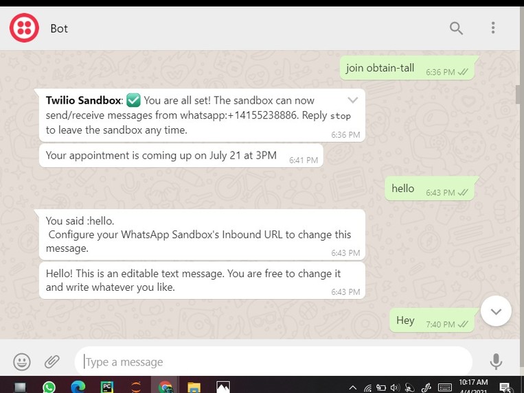 WhatsApp Bot – screenshot 1