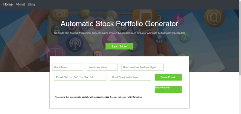 Earning Financial Freedom - automatic portfolio construction – screenshot 1