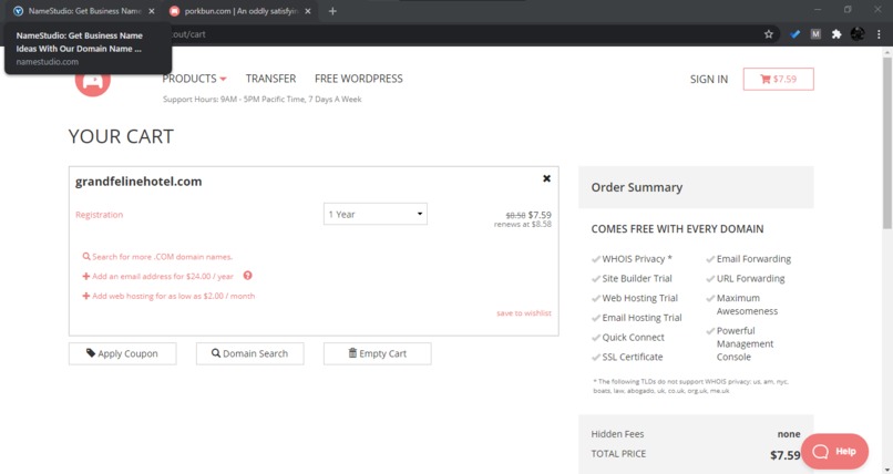 Deploy a website using a .com domain  – screenshot 1
