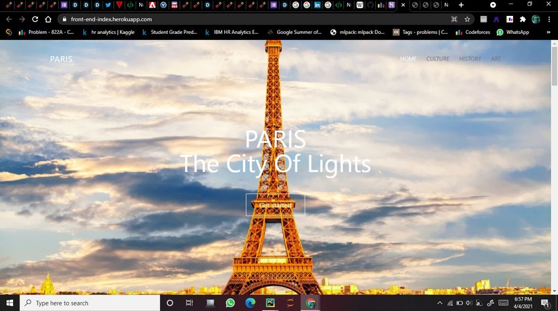 Front End Page – screenshot 1