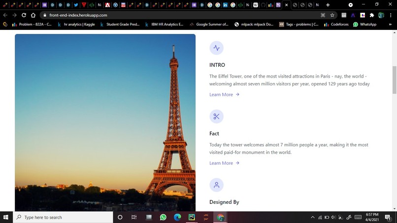 Front End Page – screenshot 2