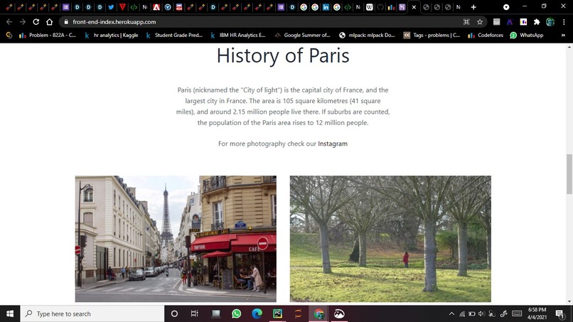 Front End Page – screenshot 3