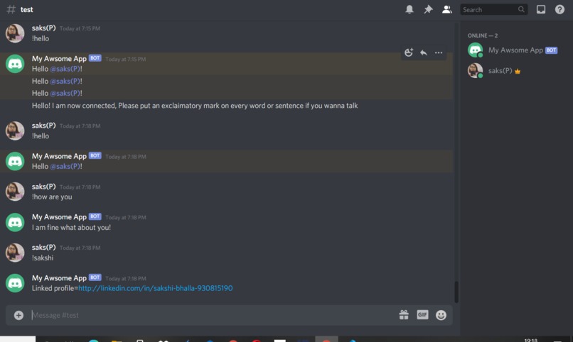 Create a Chat Bot – screenshot 1