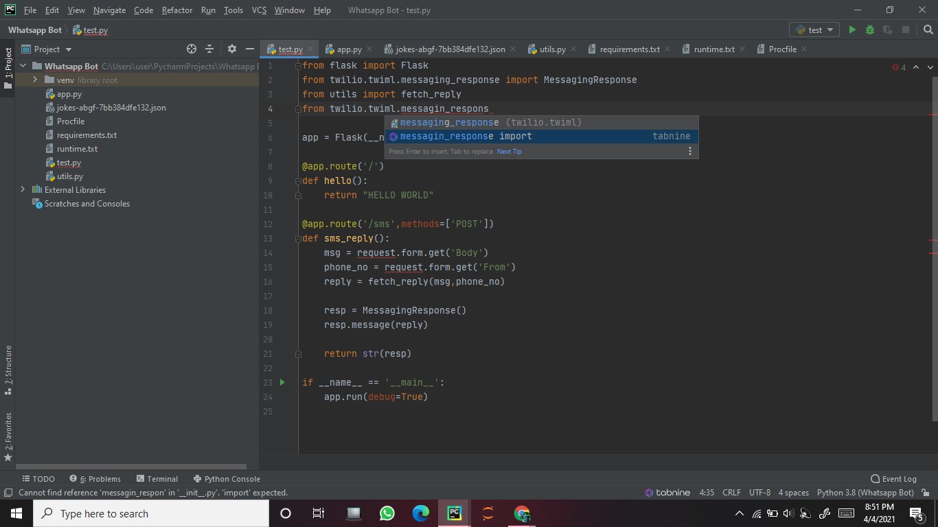 Using Tabnine in Editor | Devpost