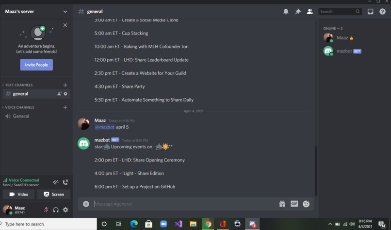 Create a hack that shares a message – screenshot 1