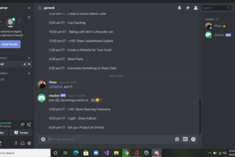 Create a hack that shares a message