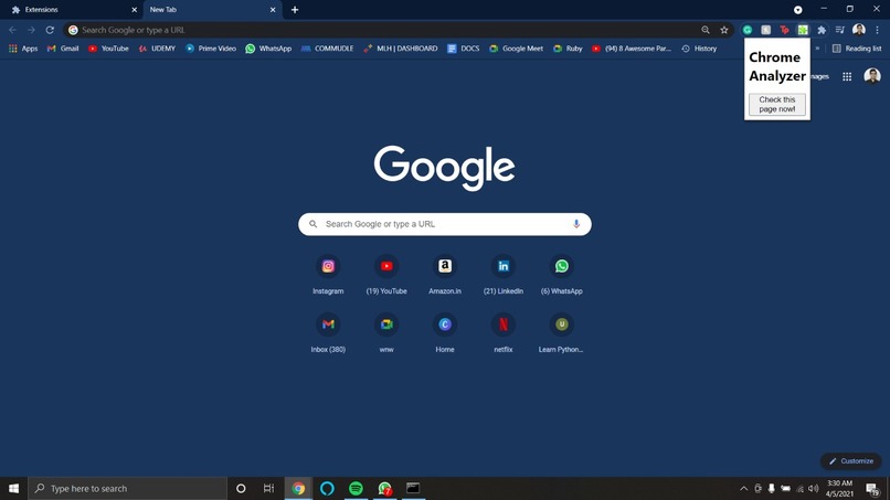 Build a chrome extension – screenshot 1