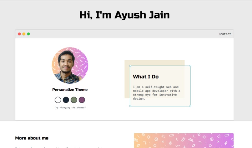 Personal website – screenshot 1